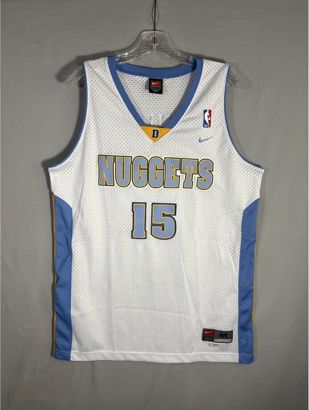 Nike Denver Nuggets Carmelo Anthony #15 Swingman Jersey Adult Medium White M VTG